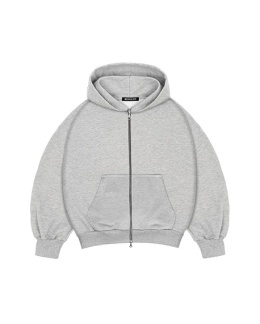 BLUZA BOXY SZARY MELANŻ Z EKSPRESEM