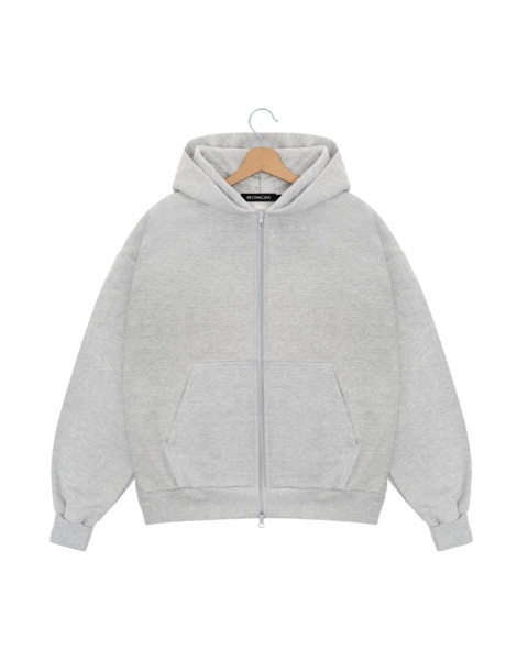 BLUZA BOXY SZARY MELANŻ Z EKSPRESEM