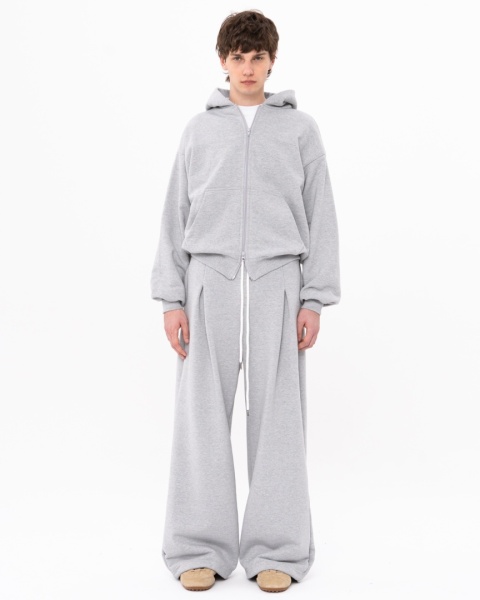 BLUZA BOXY SZARY MELANŻ Z EKSPRESEM