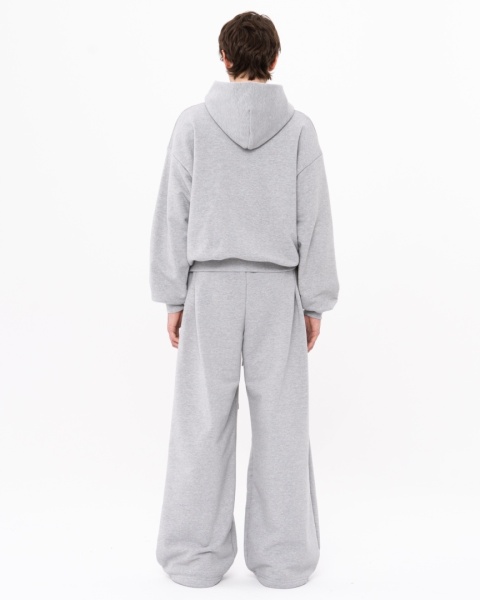 BLUZA BOXY SZARY MELANŻ Z EKSPRESEM