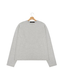 LONGSLEEVE BOXY SZARY MELANŻ