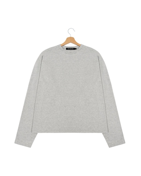 LONGSLEEVE BOXY SZARY MELANŻ