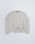 LONGSLEEVE BOXY SZARY MELANŻ