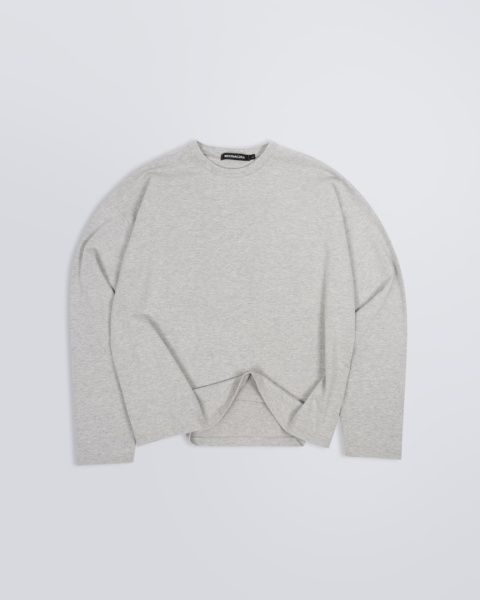LONGSLEEVE BOXY SZARY MELANŻ