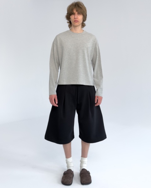 LONGSLEEVE BOXY SZARY MELANŻ