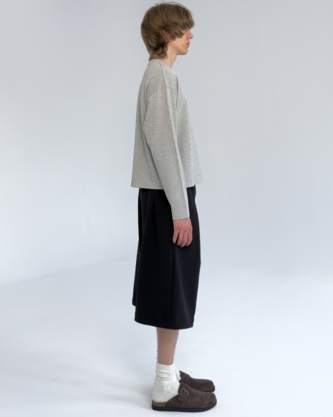 LONGSLEEVE BOXY SZARY MELANŻ