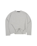 LONGSLEEVE BOXY SZARY MELANŻ
