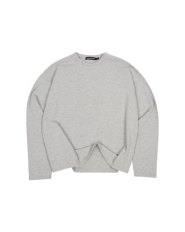 LONGSLEEVE BOXY SZARY MELANŻ