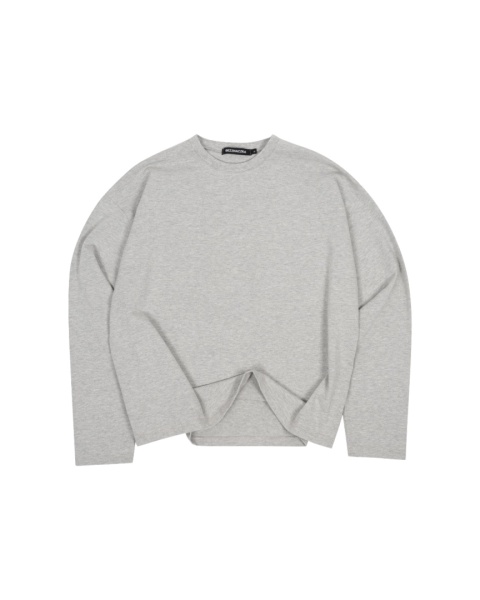LONGSLEEVE BOXY SZARY MELANŻ