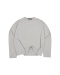 LONGSLEEVE BOXY SZARY MELANŻ